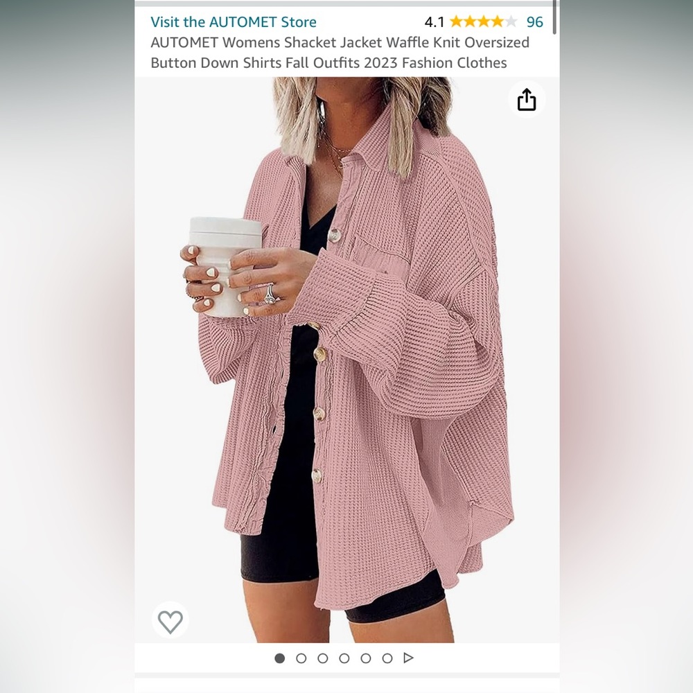 Pink oversized flannel